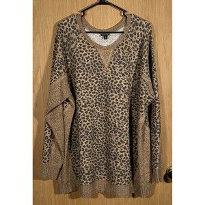Torrid Women's Sz 3X Sweater Animal Print Athleisure Lounge Wear Cozy Stretch